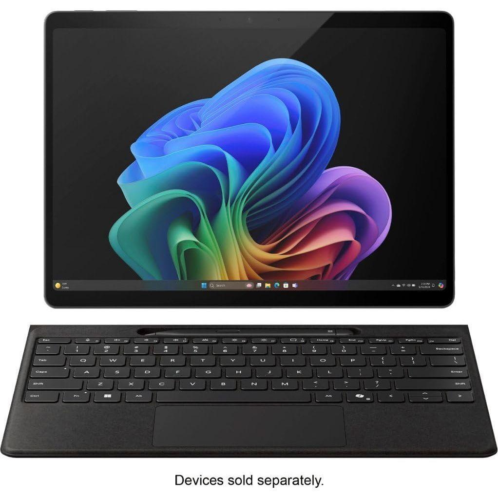 Microsoft Surface Pro Flex Keyboard with Pen Storage Alcantara Keyboard for Surface Pro Copilot+ (11th Edition), Pro 9 and 8, Windows 11 Copilot+ PC, Black