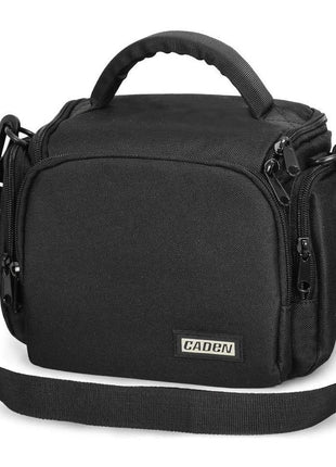 CADeN Compact Camera Shoulder Crossbody Bag Case Compatible for Nikon, Canon, Sony SLR/DSLR Mirrorless Cameras and Lenses Waterproof(1.0 S, Black)