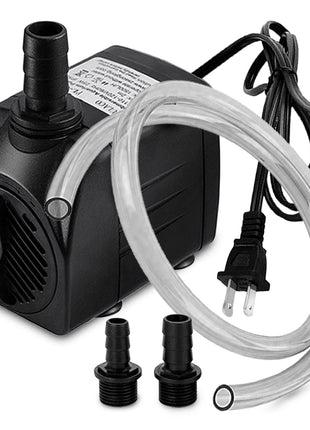 PULACO 400GPH Submersible Water Pump with 5 ft Tubing, 25W durable fountain water pump for Pond Fountain, Aquariums Fish Tank, Statuary, Hydroponics