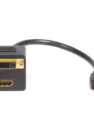 StarTech.com 1 ft. (0.3 m) HDMI Splitter Cable - 2 Port - HDMI to HDMI and DVI-D Adapter - HDMI Splitter (HDMISPL1DH) Black