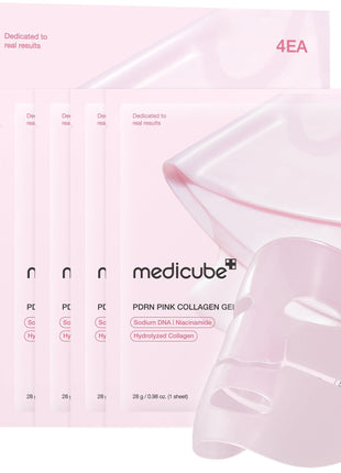 medicube Jelly Gel Mask with Salmon DNA PDRN Pink Collagen | Overnight Face Mask for Glass Glow Skin | Elasticity, Hydrating, Firming and Moisturizing | Korean Skincare, 28g x 4ea