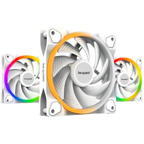 be quiet! Light Wings White 120mm PWM Triple Pack High Speed Premium ARGB Low Noise Cooling Fan | 4-Pin | BL101
