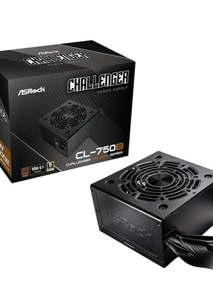 ASRock Challenger Power Supply 750W ATX 2.52 120mm Golf Blade Fan 5 Years Warranty CL-750B 80 Plus Bronze Certified Non-Modular PCIe5.1 12V-2x6 Cable