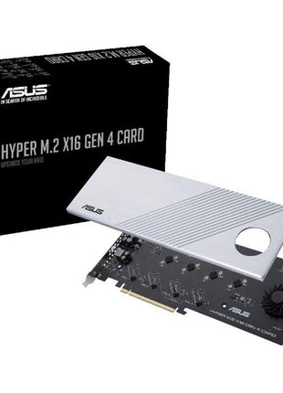 ASUS Hyper M.2 X16 PCIe 4.0 X4 Expansion Card Supports 4 NVMe M.2 (2242/2260/2280/22110) up to 256Gbps for AMD 3rd Ryzen sTRX40, AM4 Socket and Intel VROC NVMe Raid