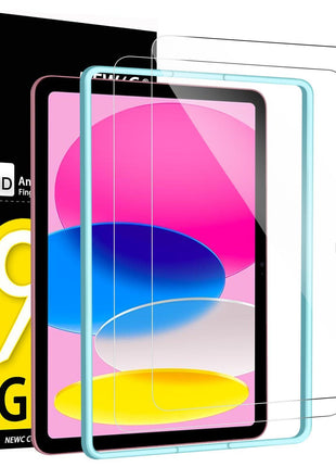 NEW'C 2 Pack Designed for iPad (A16) 11th Generation 2025, iPad 10th Generation 10.9 inches 2022 Screen Protector Tempered Glass, Bubble Free, Ultra Resistant (Easy Installation Frame)