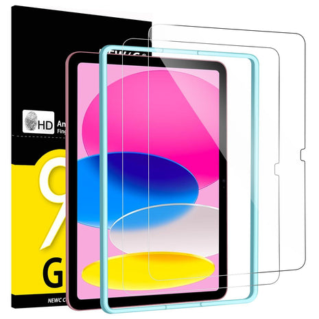 NEW'C 2 Pack Designed for iPad (A16) 11th Generation 2025, iPad 10th Generation 10.9 inches 2022 Screen Protector Tempered Glass, Bubble Free, Ultra Resistant (Easy Installation Frame)
