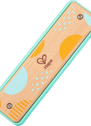 Hape Blues Harmonica | 10 Hole Wooden Musical Instrument Toy for Kids, Pink (E8918)