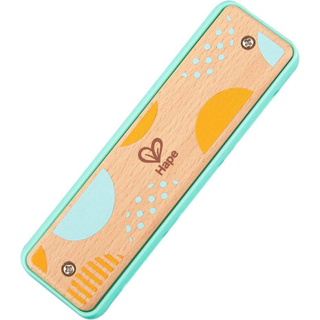 Hape Blues Harmonica | 10 Hole Wooden Musical Instrument Toy for Kids, Pink (E8918)