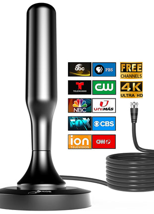 TV Antenna for Smart TV Indoor, Digital TV Antenna for Local Channels | OTA Digital HD Signal Antenna with Magnetic Base and 10ft Cable for Easy Setup
