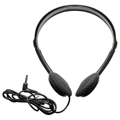 Maxell Wired Headphones with Mic, Adjustable Headband, 6ft Cord | Built-in inline mic for clear calls - 32-ohm drivers, 3.5mm stereo jack, soft foam headband for extended wear