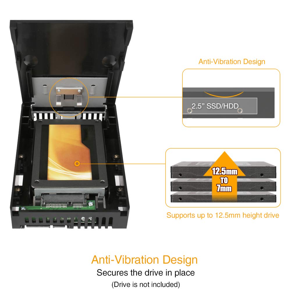 ICY DOCK 2.5 inch to 3.5 inch SATA Hard Drive/SSD Adapter Mounting Bracket for Internal 3.5" Drive Bay | EZConvert Lite MB882SP-1S-1B