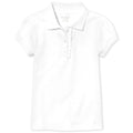 The Children's Place girls Short Sleeve Ruffle Pique School Uniform Polo Shirt, White, Medium US