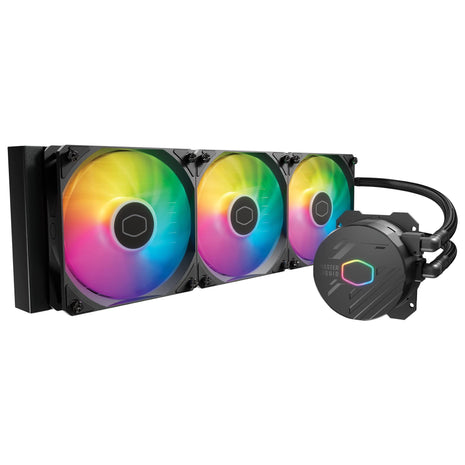 Cooler Master 360L Core AIO CPU Liquid Cooler 鈥?360mm Radiator, 3x ARGB PWM Fans, Patented Gen S Dual-Chamber Pump, Quiet Cooling & Easy Installation, AMD AM5/AM4 & Intel LGA 1851/1700, Black