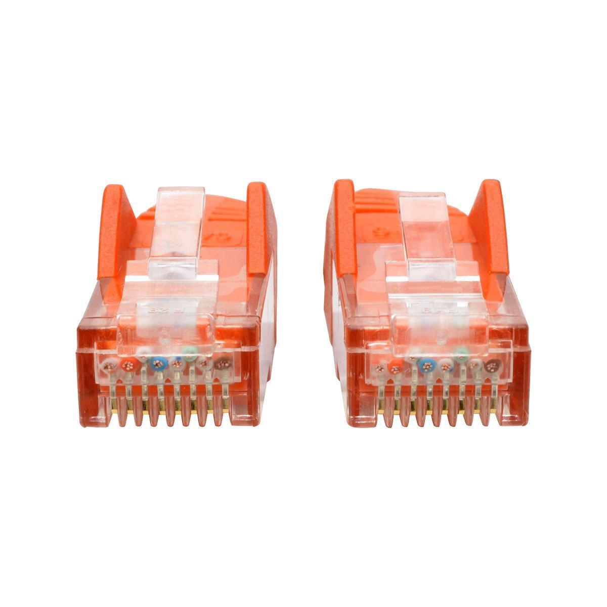 Eaton Tripp Lite Cat6 Gigabit Ethernet Snagless Molded Patch Cable UTP Orange RJ45 M/550Mhz 2Ft 2' (N201-002-OR)