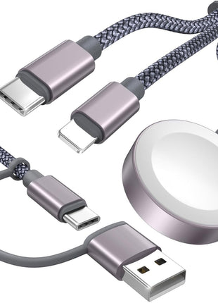 2026 Travel Essentials for Apple Watch Charger,Cruise Vacation Camping Essentials,iPhone Charger,Multi Charging Cable,3 in 2 Charging Docks for iWatch Series 11-2/Ultra,iPhone 17-12,Car