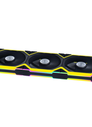 Lian Li UNI Fan SL Wireless 120mm ARGB Fan - Triple Pack - 2.4 GHz Wireless Signal for RGB & Fans Control - Customizable Lighting Effects - Controller Included & Required - Black (12SL1W3B)