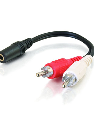 Legrand - C2G 3.5MM to RCA Y-Cable, 6 Inch Y Splitter Audio Cable RCA, Female to Male 3.5MM to RCA Audio Cable, 1 Count, C2G 40424