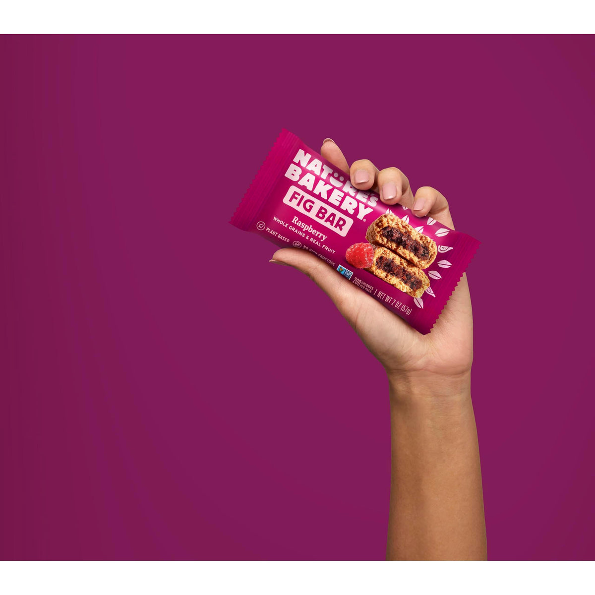 Nature’s Bakery Whole Wheat Fig Bars, Raspberry, Real Fruit, Vegan, Non-GMO, Snack bar, 1 box with 12 twin packs (12 twin packs)