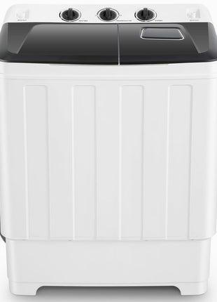 Nictemaw Portable Washing Machine, 19Lbs Washer 11Lbs Spinner, Drain Pump | 30Lbs Large Capacity Washer and Dryer Combo, Twin Tub, Time Control, Easy to Operate, for Apartment Dorms RV Home, Black