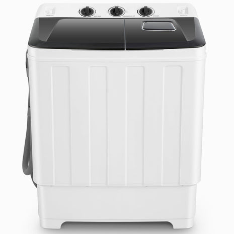 Nictemaw Portable Washing Machine, 19Lbs Washer 11Lbs Spinner, Drain Pump | 30Lbs Large Capacity Washer and Dryer Combo, Twin Tub, Time Control, Easy to Operate, for Apartment Dorms RV Home, Black