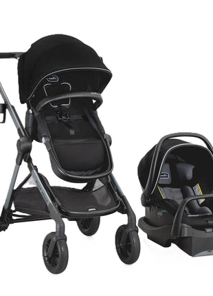 Evenflo Pivot Xpand Modular Travel System with LiteMax Infant Car Seat (Ayrshire Black)