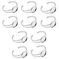 MIAO JIN 10 Pcs 25 mm Adjustable Round Cabochon Bezel Tray Blank Bangle for Crafting DIY Bracelets Making(Silver)