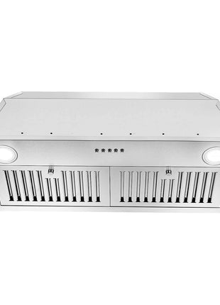 Range Hood Insert 30 inch,Stainless Steel Kitchen Vent Hood 600CFM,Built-in Kitchen Stove Hood w/Front Button Controls and Front LED Lights,Baffle Filters,Ducted/ductless Convertible Duct