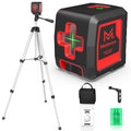 Self Leveling Laser Level 100ft, Green Cross Line with Tripod, 4 Brightness Modes & Pulse Function, Manual & Self-Leveling Modes, IP54 Waterproof for Picture Hanging, Tile, DIY Construction