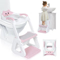 Orzbow Potty Training Seat | Upgrade Toddler Potty Training Toilet with Step Stool, 2-in-1 Stability Toilet Seat for Boys Girls | with Splash Guard, Anti-Slip Pad, Ladder, and Height Adjustable, Pink