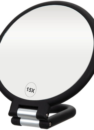 ForPro Magnifying Handheld Mirror, Black, Adjustable, for Makeup | for Salon & Makeup Application, Vanity Mirror, Magnifying Makeup Mirror, Salon Mirror, Salon & Spa Essentials