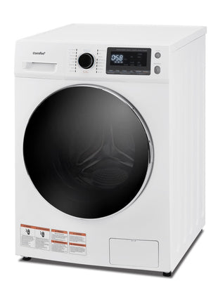 COMFEE' 24" Washer and Dryer Combo 2.7 cu.ft 26lbs Washing Machine Steam Care, Overnight Dry, No Shaking Front Load Full-Automatic Machine, Dorm White