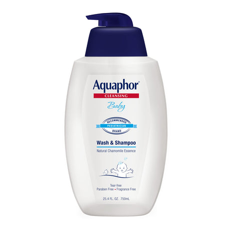 Aquaphor Baby Body Wash and Shampoo, Gentle Formula, 24.4 FL OZ | Tear Free Shampoo and Body Wash for Baby, Gently Cleanses, Non-Drying and Fragrance Free, Pediatrician Recommended Brand