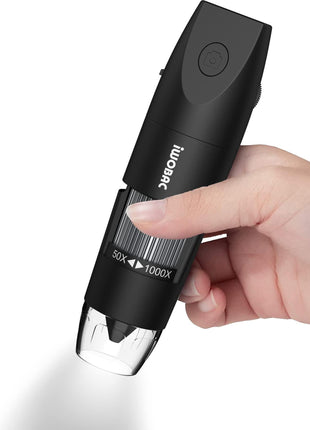 Digital Microscope Wireless Pocket Handheld USB Microscopes, 50x-1000x Zoom Fixed Focus HD Magnifier with LEDs, Inspection Camera Compatible with iPhone, Android Phone, MacBook, Windows PC