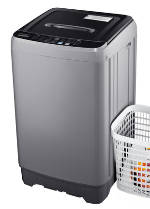 Anypro Portable Washing Machines 17.8LBS Full Automatic Clothes Washer and Spinner Combo with 10 Programs and 8 Water Levels, Compact Laundry Wash Spin Dryer for Apartment RV Dorm Home, Grey