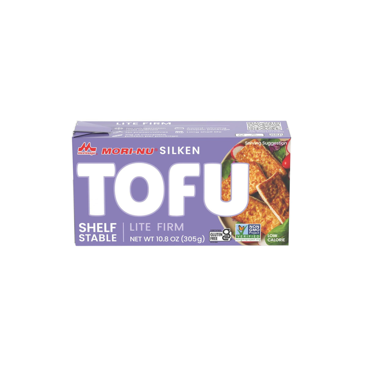 "Mori-Nu Silken Tofu Lite Firm | Velvety Smooth and Creamy | Low Fat, Gluten-Free, Dairy-Free, Vegan, Made with Non-GMO soybeans, KSA Kosher Parve | Shelf-Stable | Provides protein | 10.8oz x12 Packs"