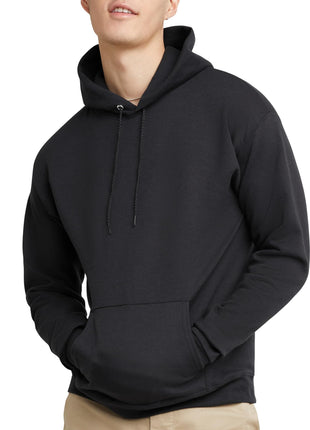 Hanes Men's Pullover EcoSmart Hooded Sweatshirt, Black, Large