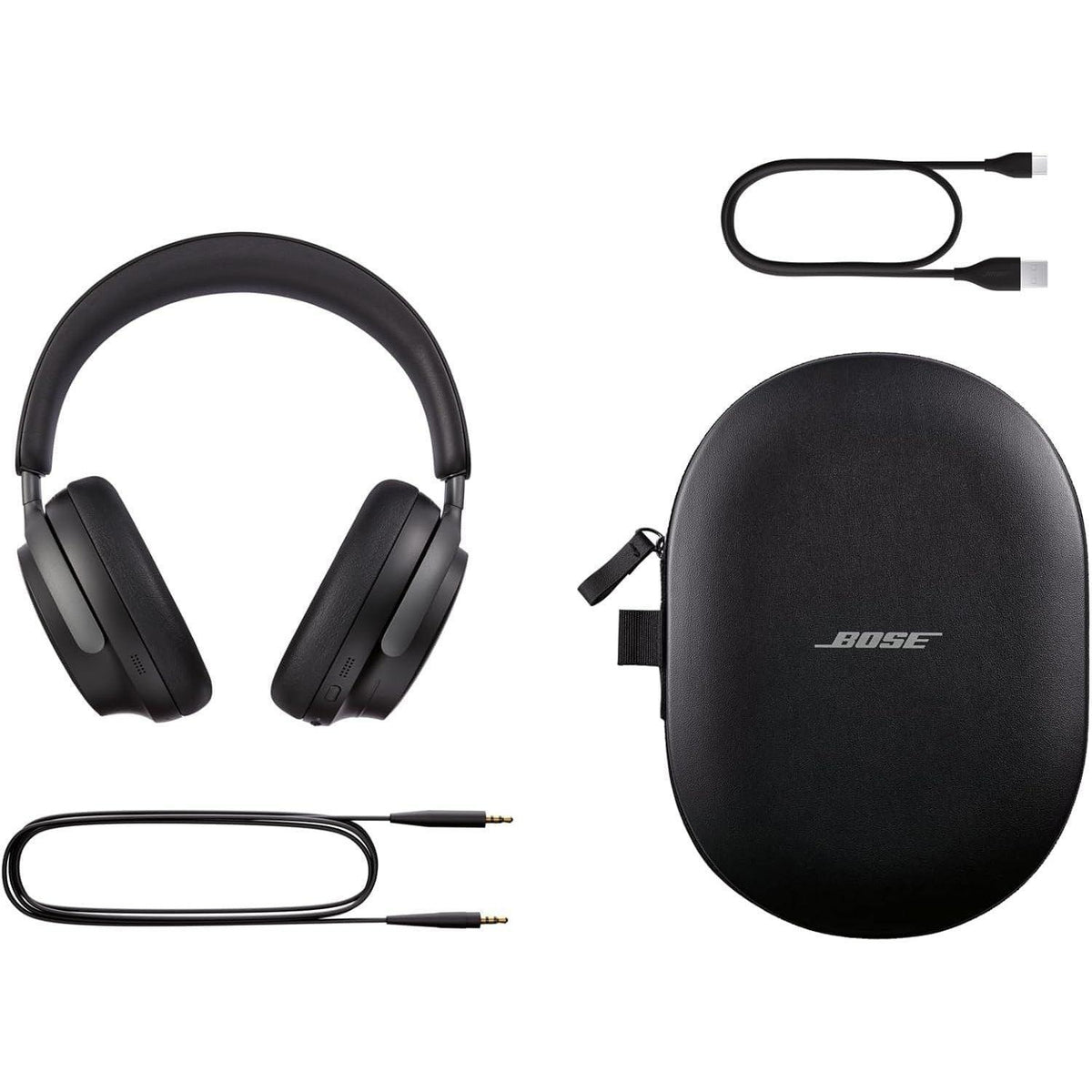 Bose QuietComfort Ultra Bluetooth Headphones, Wireless Headphones with Spatial Audio, Over Ear Noise Cancelling with Mic, Up to 24 Hours of Playtime, Black