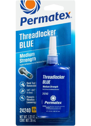 Permatex 24240 Medium Strength Threadlocker Blue, 36 ml, Automotive Threadlocker For Preventing Bolts From Loosening And Corrosion, Removable With Hand Tools