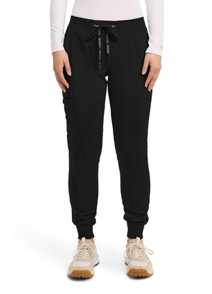 Med Couture Scrub Pants for Women Cargo Jogger Bottoms with 5 Pockets, Lightweight, Ultra Soft, 2-Way Stretch Fabric - MC7710, M, Black