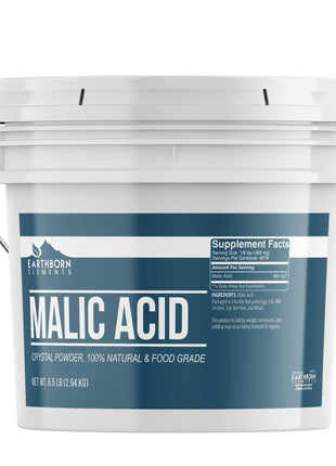 Earthborn Elements Malic Acid Powder, 1 Gallon Bucket, Used in Food, Drinks & Candy, Resealable Container (6.5 Pound)