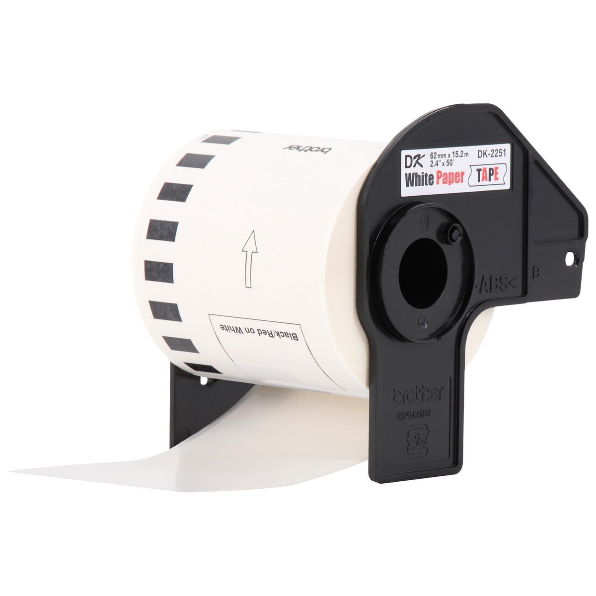 Brother Genuine DK-22513PK Continuous Length Replacement Labels, Black/Red Label on White Paper Tape, Engineered with Excellence, 2.4â€ x 50 feet, (3) Rolls per Box (DK22513PK)