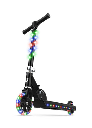 Jetson Jupiter Kids 2-Wheel Light-Up Kick Scooter, LED Lights on Handlebar, Stem, Wheels & Deck, Adjustable Handlebar, Rear Brake, Easy-Folding Mechanism, Ages 5+