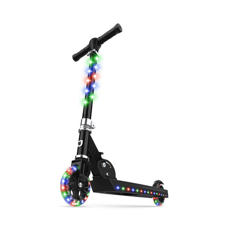 Jetson Jupiter Kids 2-Wheel Light-Up Kick Scooter, LED Lights on Handlebar, Stem, Wheels & Deck, Adjustable Handlebar, Rear Brake, Easy-Folding Mechanism, Ages 5+