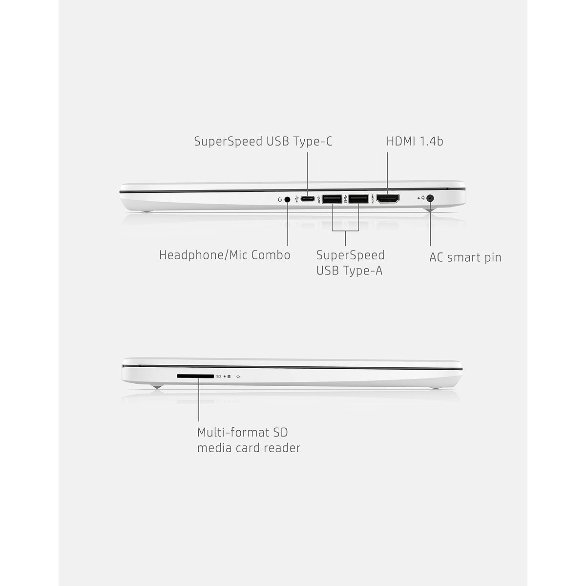 HP 14 Laptop, Intel Celeron N4020, 4 GB RAM, 64 GB Storage, 14-inch Micro-edge HD Display, Windows 11 Home, Thin & Portable, 4K Graphics, One Year of Microsoft 365 (14-dq0040nr, Snowflake White)