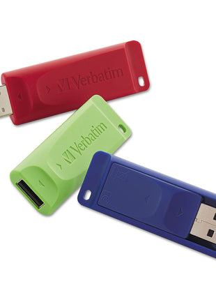 Verbatim 32GB Store 'n' Go USB Flash Drive - PC/Mac Compatible - 3pk - Red, Blue, Green 99811