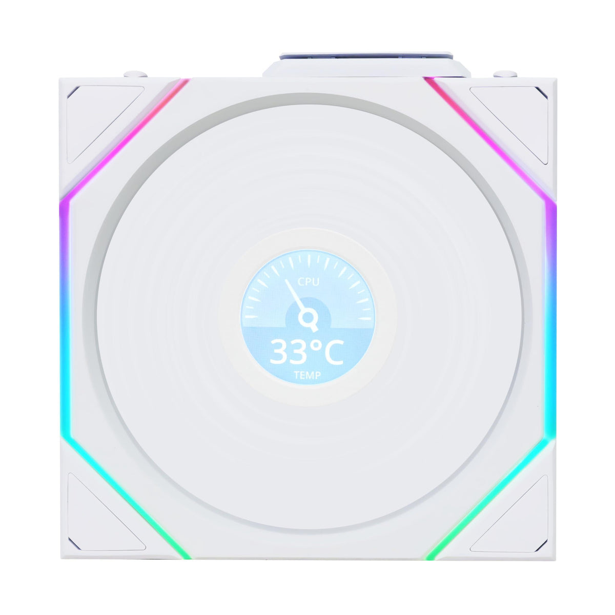 Lian Li UNI Fan TL LCD Wireless 120-Single Pack (Reverse Blade)-2.4 GHz Wireless Signal ARGB Fan-Infinity Mirror-Daisy-Chain -Syncing Lighting-Controller NOT Included & Required - White (12RTLLCD1W1W)