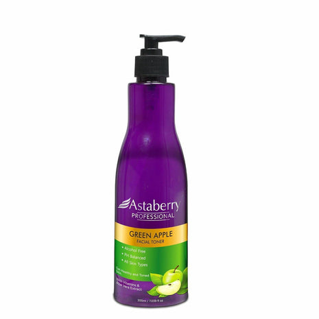 ASTABERRY Professional Green Apple Facial Toner for Toned skin 200ml- Refreshes skin| Goodness of Witch Hazel & Aloevera Extract | All skin types