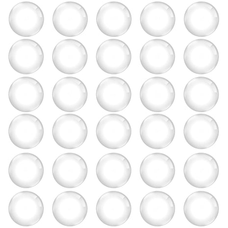 30PCS Clear Glass Cabochons 1 Inch Dome Tile Clear Glass Pebbles Non-Calibrated Round Gems for Crafts, Cameo Pendants, Photo Jewelry, Rings, Necklaces