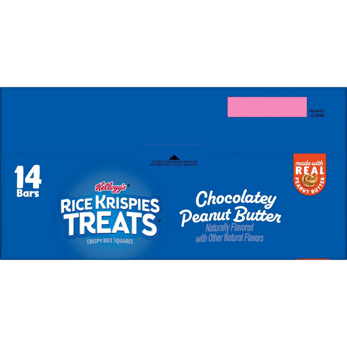 Rice Krispies Treats Crispy Rice Squares, Snack Bars, Chocolatey Peanut Butter, 10.8oz Box (14 Count)