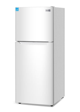 BLACK+DECKER 12.1 Cu. Ft. Top Mount Refrigerator, BR1210HW, White | 2 Door Refrigerator with Top Freezer and Adjustable Temperature Control, Full Size for Homes and Apartments, Energy Star